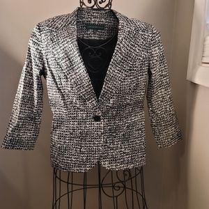 Harve Benard black and white blazer size small